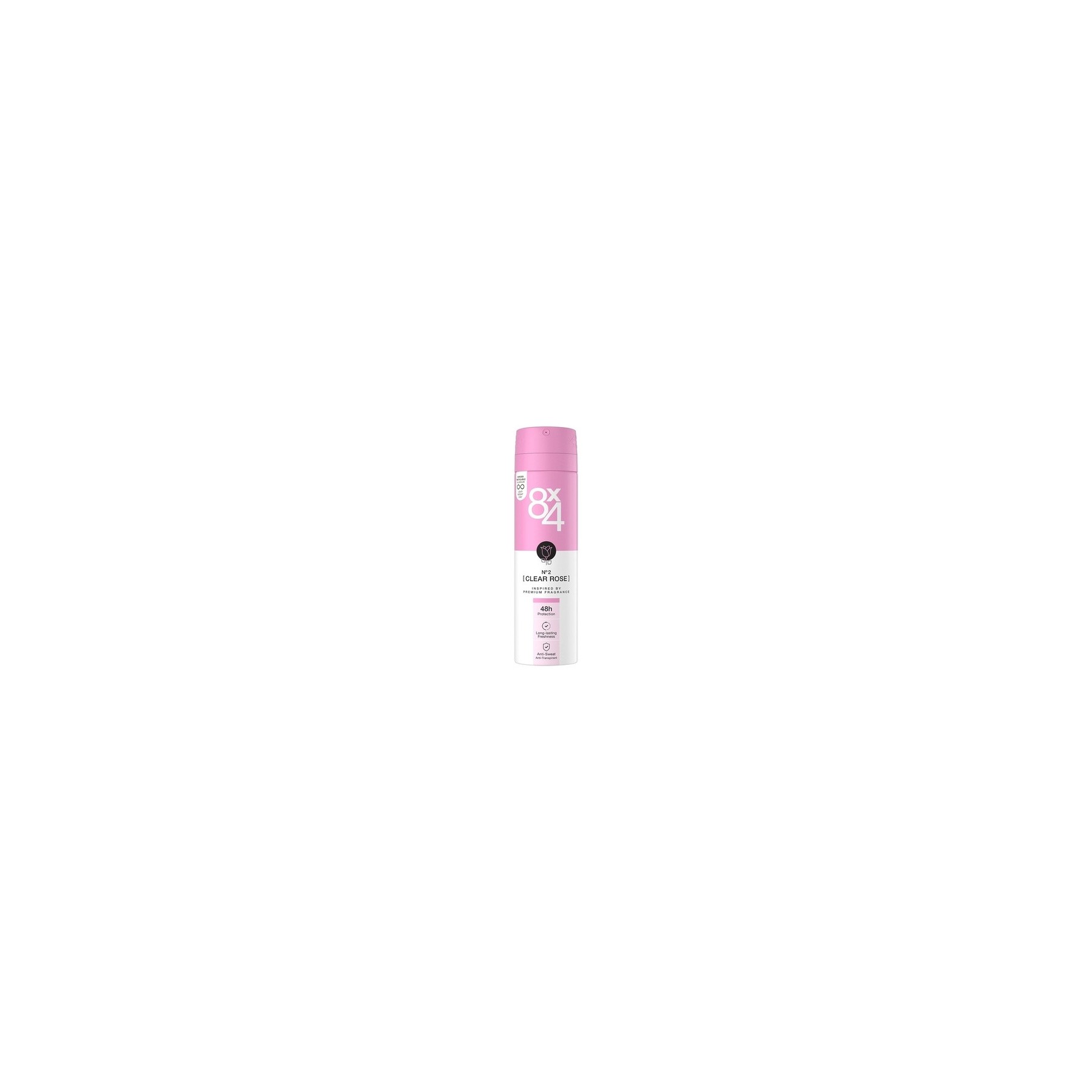 8X4 N°2 Clear Rose Anti-Perspirant Spray 150ml
