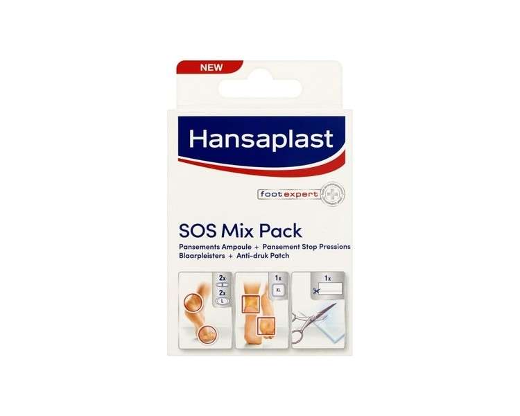 Hansaplast SOS Mix Pack Plasters Amoule + Plaster Stop Pressure - Pack of 6