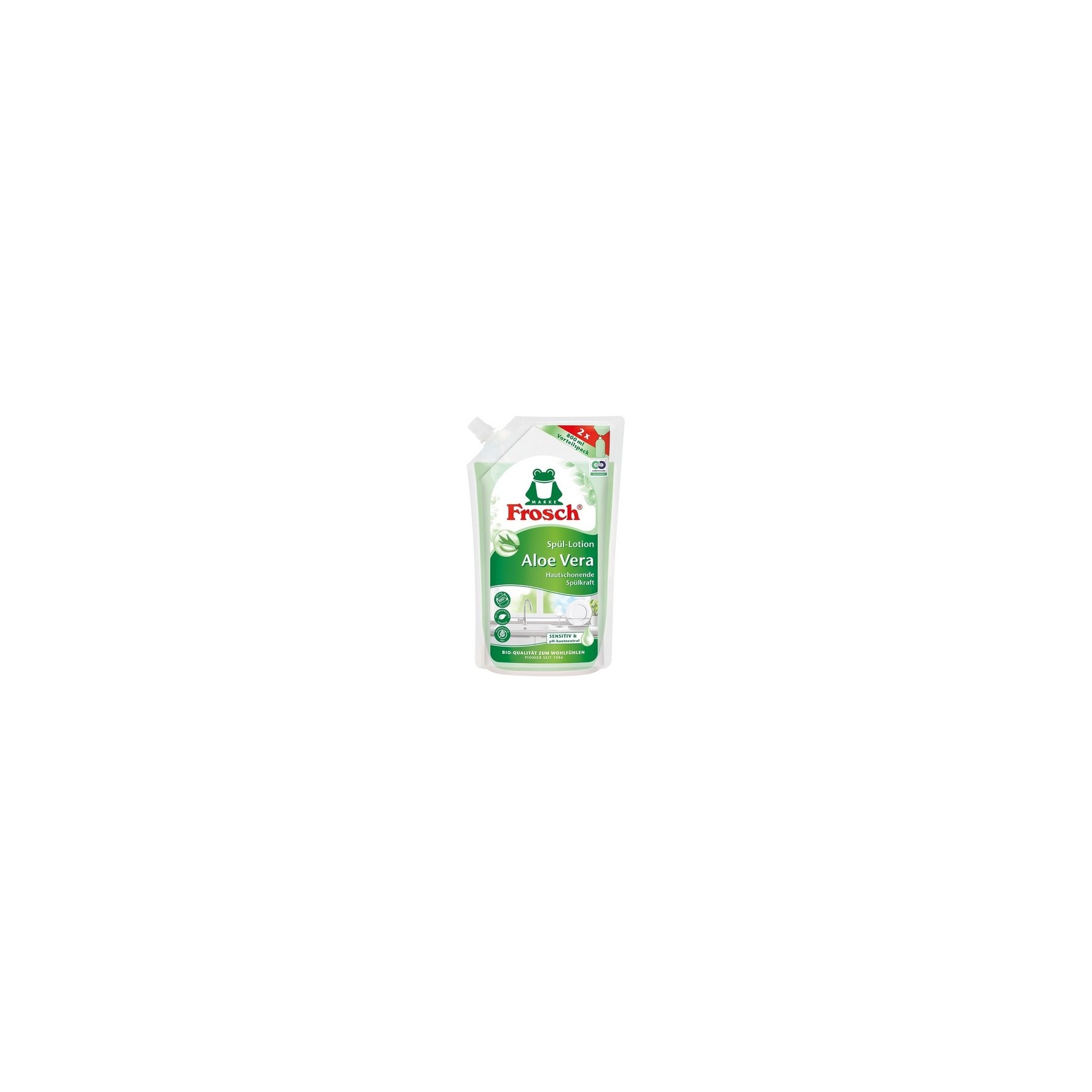 Frosch Aloe Vera Rinse Lotion Sensitive Hand Dishwashing Liquid Refill Bag 800ml