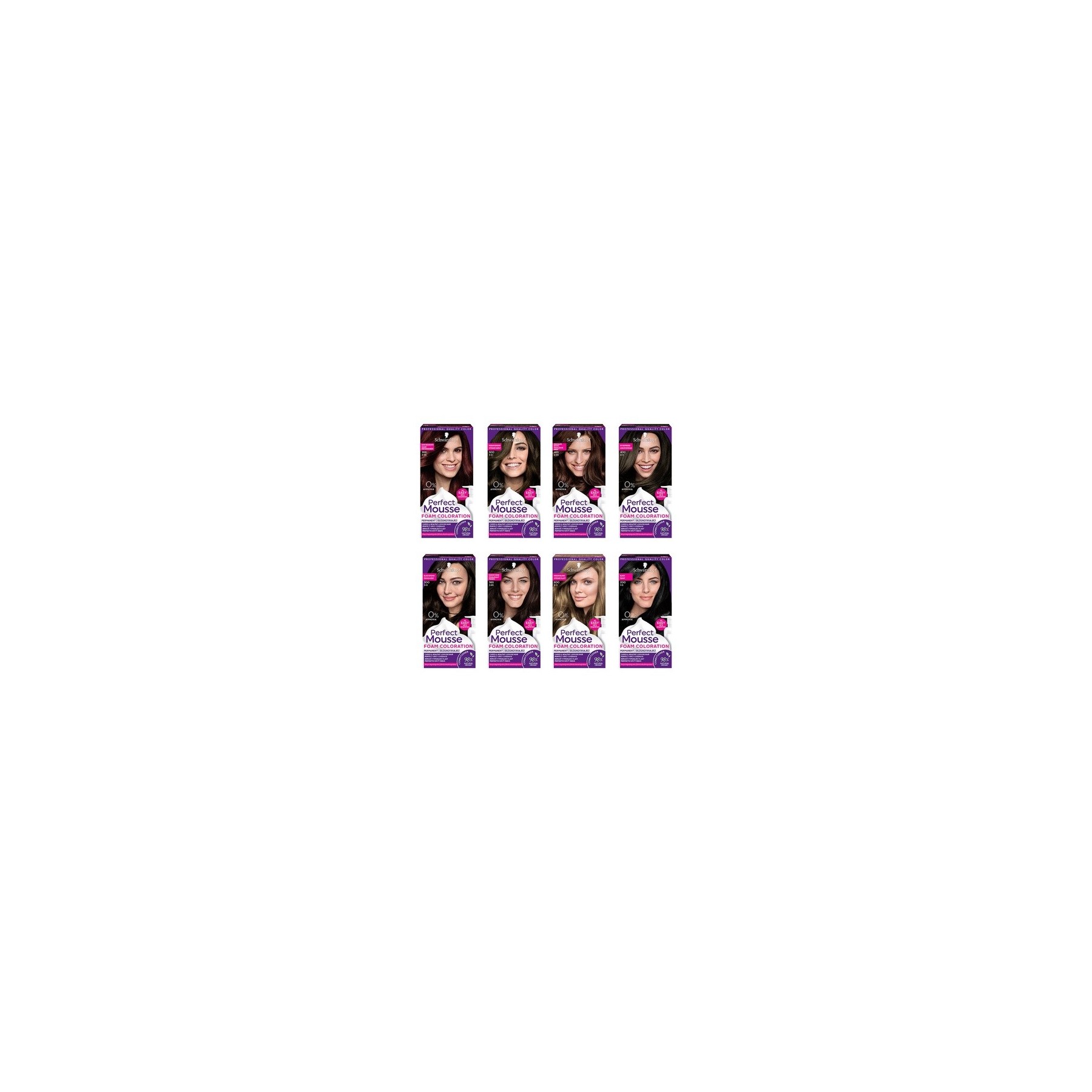 Schwarzkopf Perfect Mousse Foam Collection 0% Ammonia Permanent Hair Dye Shades