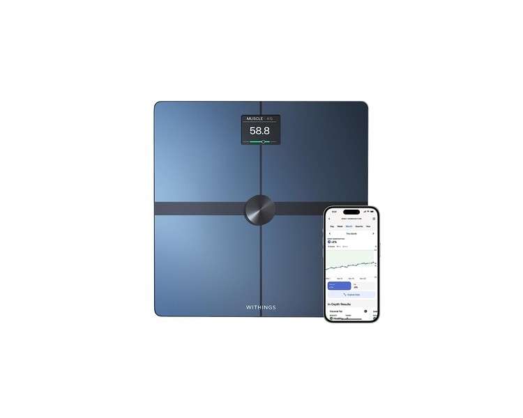 WITHINGS Body Smart Accurate Scale for Body Weight and Fat Percentage Wi-Fi and Bluetooth Digital Bathroom Scale Black