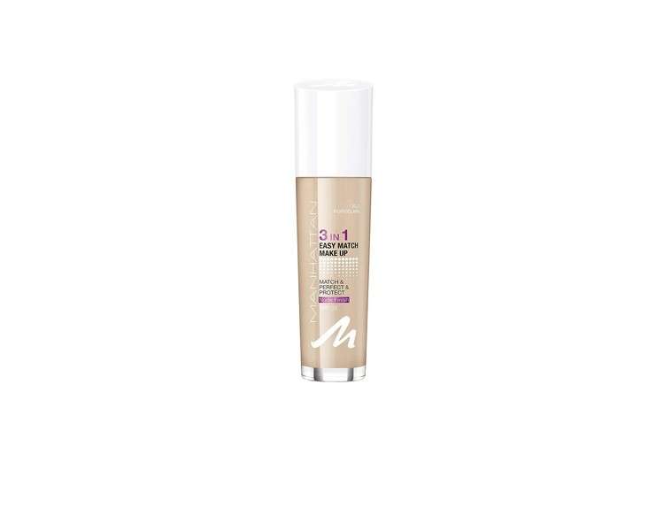 Manhattan 3in1 Easy Match Make Up Oil-Free Foundation for Flawless Complexion 30.2 Porcelain 30ml