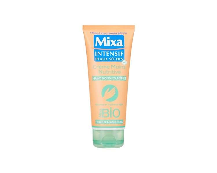 Mixa Bio Intensive Nourishing Hand Cream for Dry Hands and Fragile Nails with Organic Apricot Oil 100ml