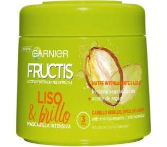 Garnier Fructis Smooth & Shine Fortifying Hair Mask with Liquid Vegetable Keratin and Argan Oil 300ml