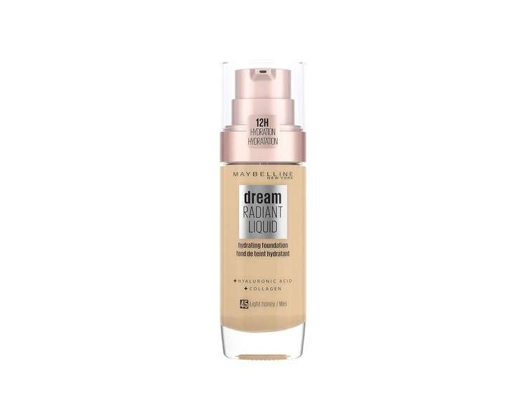 Maybelline Dream Radiant Liquid Hydrating Foundation with Hyaluronic Acid and Collagen 45 Light Honey
