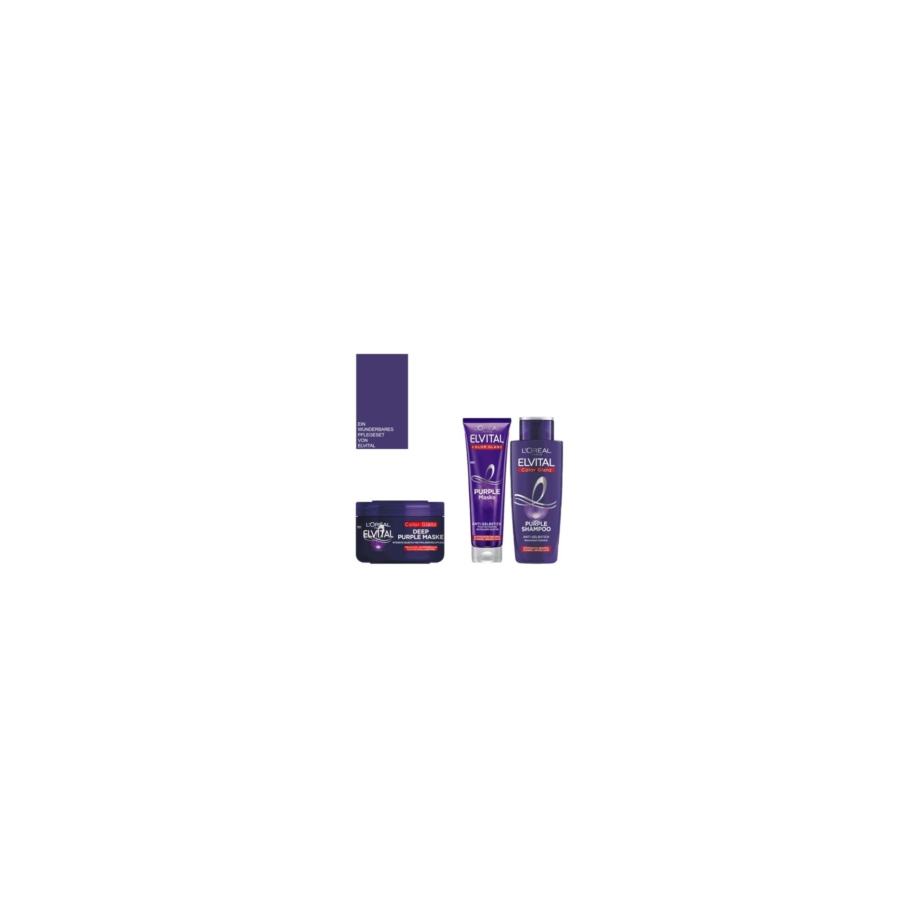 Loreal Elvital Purple Anti-Yellowing Shampoo | Mask | Treatment 1L