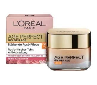 L'Oréal Paris Day Cream Age Perfect Golden Age Anti-Aging Face Care Firming and Radiance For Mature and Dull Skin SPF 20 With Peony Extract 50ml