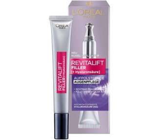 L'Oréal Paris Revitalift Filler Hyaluronic Eye Cream Anti-Ageing Eye Care with Hyaluronic Acid 15ml