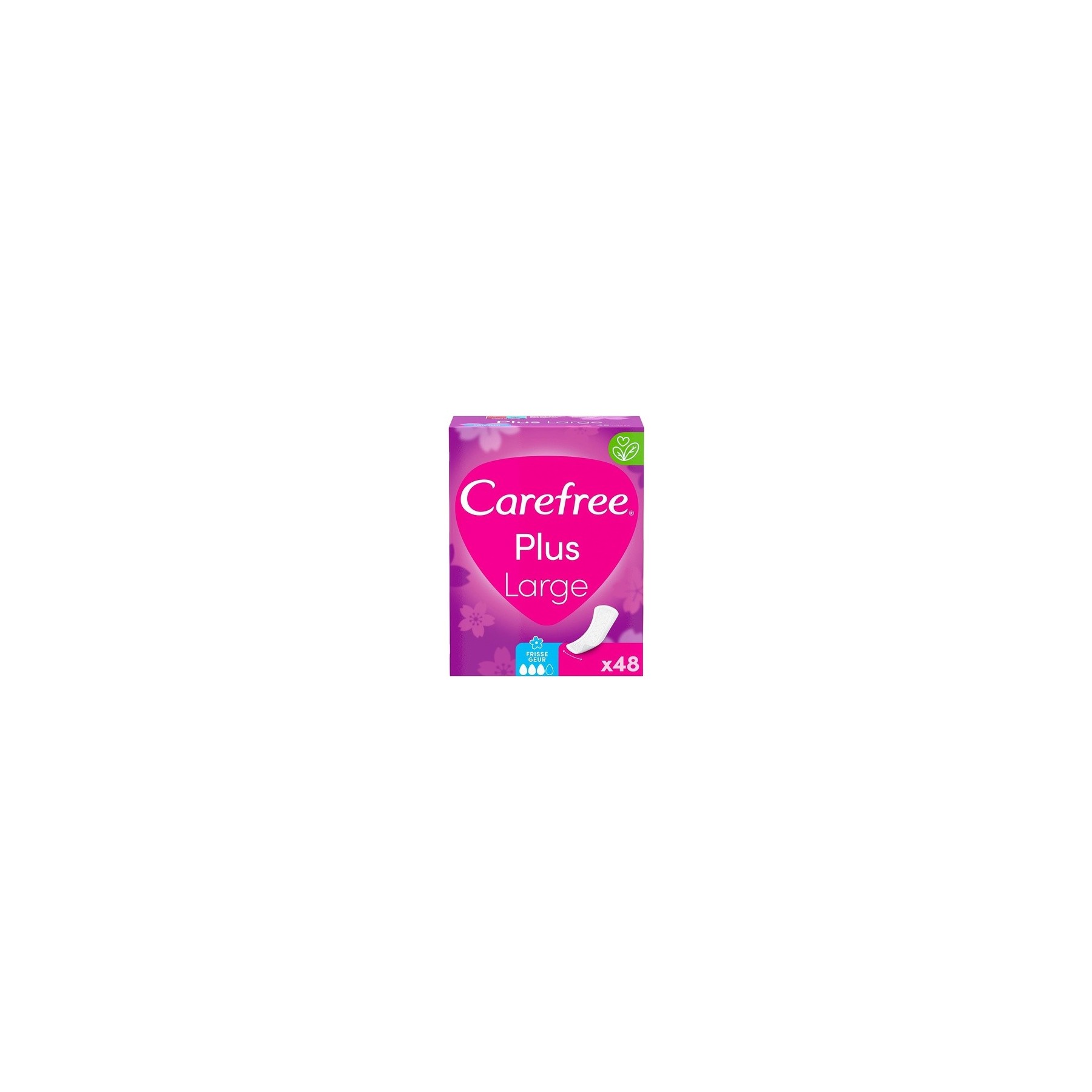 Carefree Plus Large Panty Liners with Improved Core Fresh Scent Absorbency Level 3 Size L Extra Wide