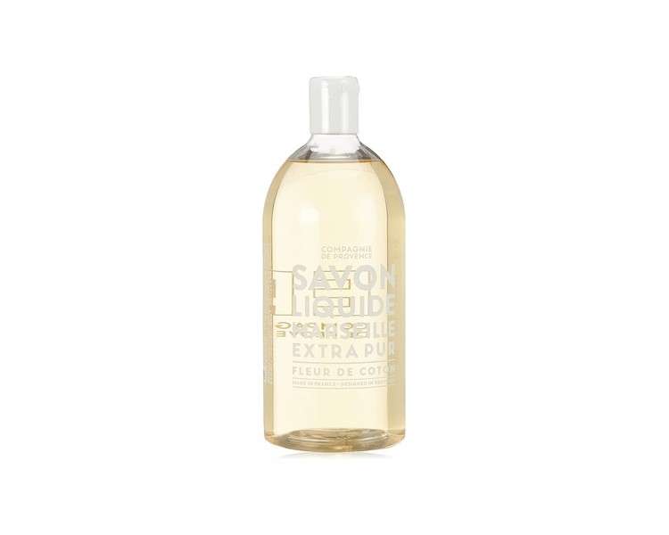 Compagnie de Provence Cotton Flower Liquid Soap 1000ml Refill Size Floral Delicate and Powdery Fragrance