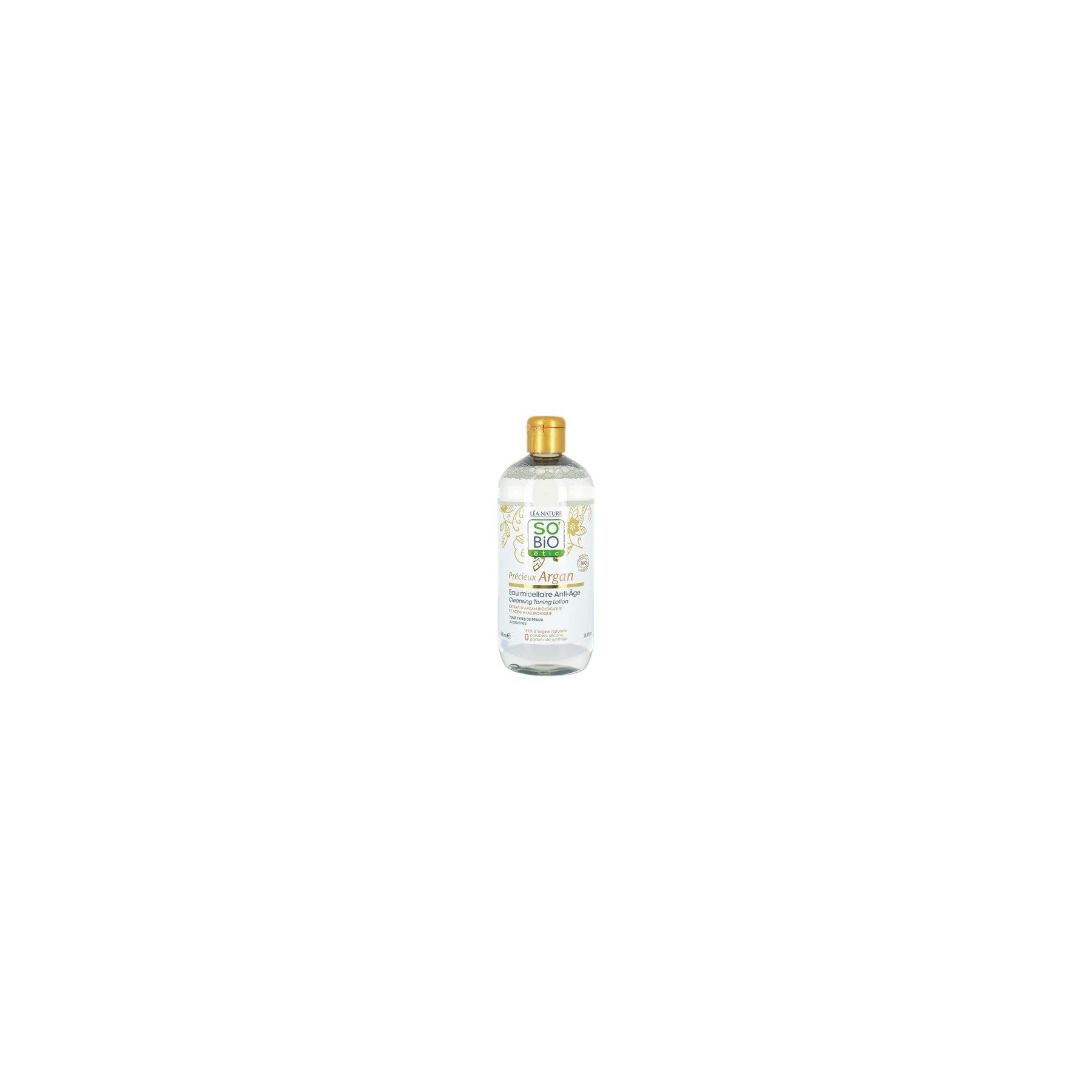 SO'BiO étic Précieux Argan Cosmebio Cleansing Toning Lotion 500ml