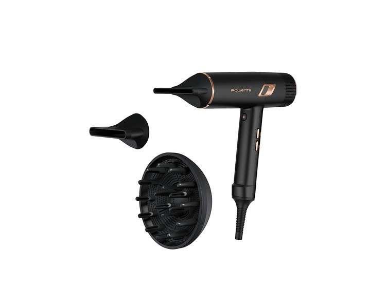 Rowenta CV9920 Ultimate Experience Maestria Hair Dryer 2000W - Black/Copper with Digital Motor and Accessories