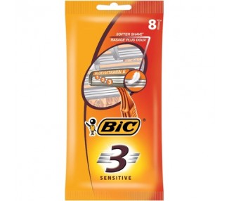Bic 3 Sensitive Disposable Razors 8 pcs