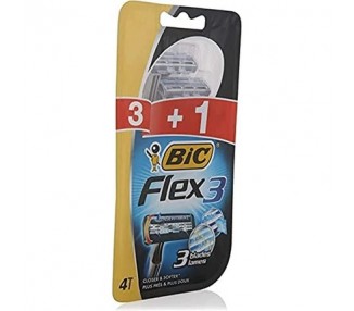BIC Flex 3 Comfort Disposable Shaving Razors 3+1 Units