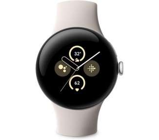 Google Pixel Watch 2 - The Best of Google and Fitbit - Heart Rate Monitoring, Stress Management, Security Features - Android - Matte Black Aluminum Case - Porcelain Sport Band