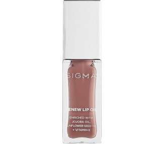 Sigma Beauty Renew Lip Oil Neutral Nude Sheen Nourishing Non Sticky with Subtle Sheen Paraben Free Lip Gloss Tint