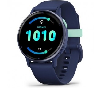 Garmin Vivoactive 5 AMOLED GPS Smartwatch with All-day Health Monitoring and Music Metallic Navy Aluminium Bezel with Navy Case and Silicone Band