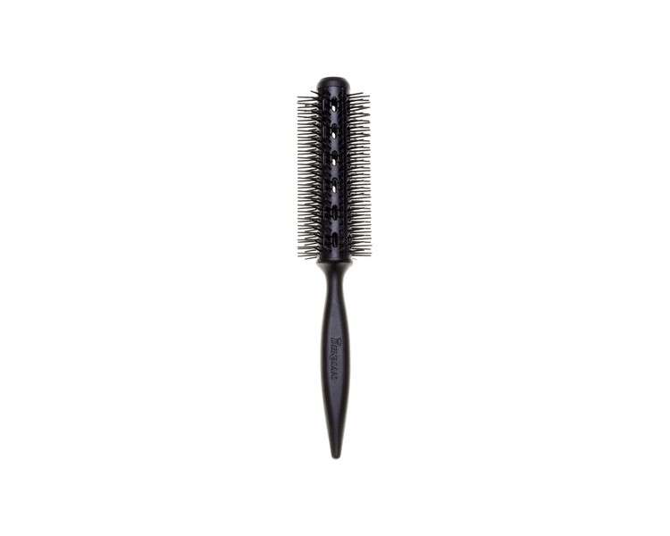 Denman Curling Vented Barrel Round Hair Brush with Nylon Bristles for Fast Drying, Volume and Creating Movement in the Hair Black D300