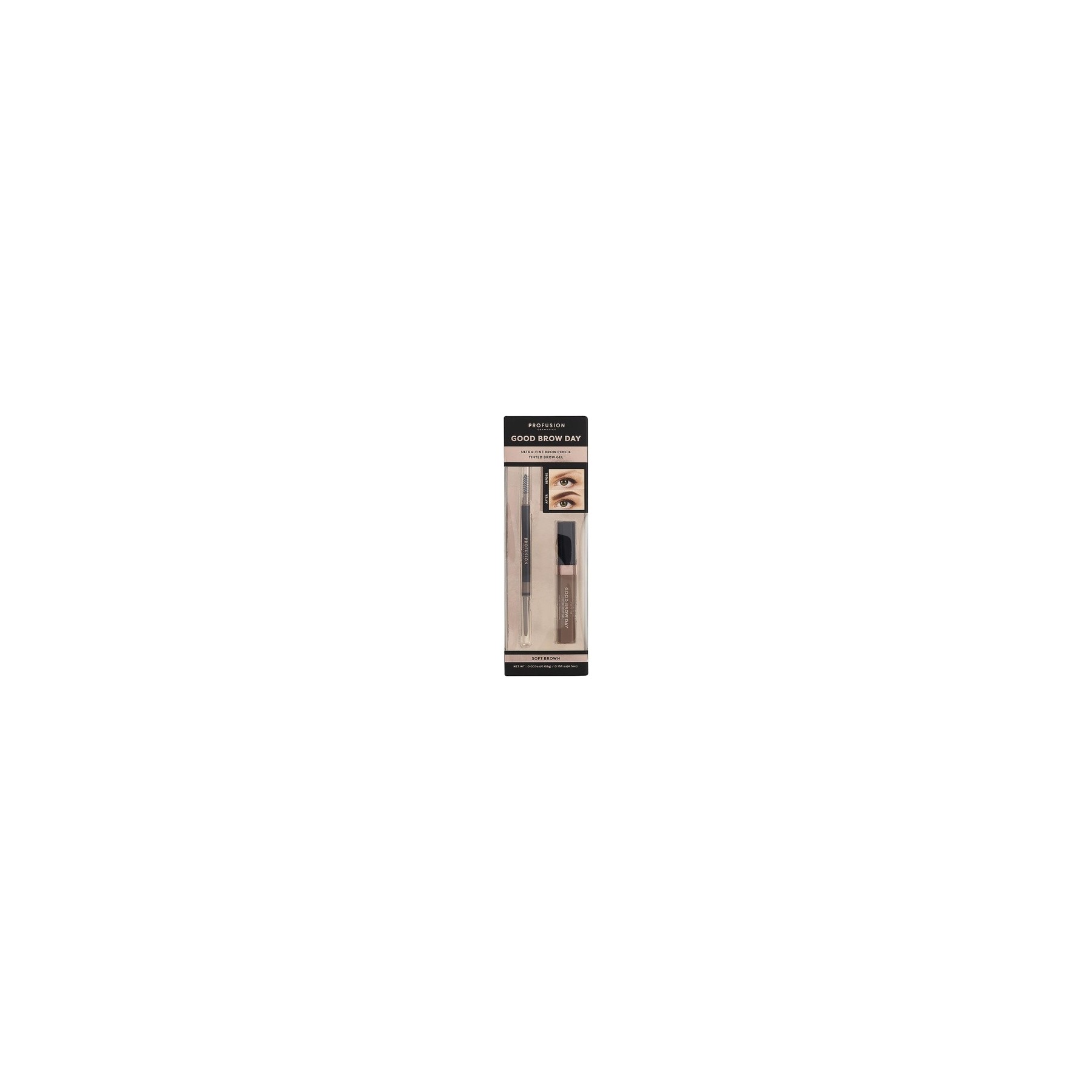 Profusion Cosmetics Good Brow Day 2-Piece Kit Soft Brown