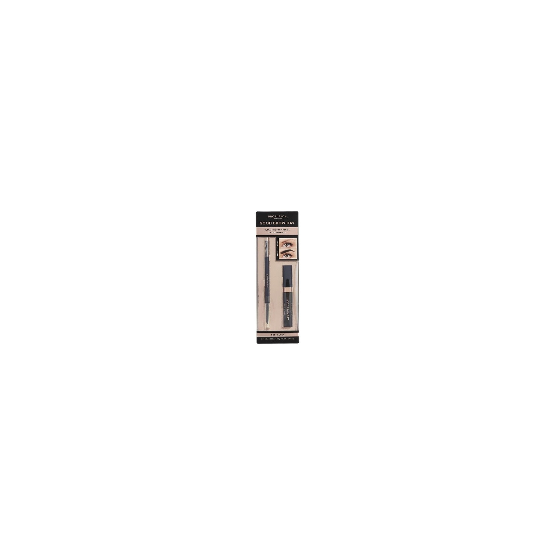 Profusion Cosmetics Good Brow Day 2-Piece Kit Soft Black