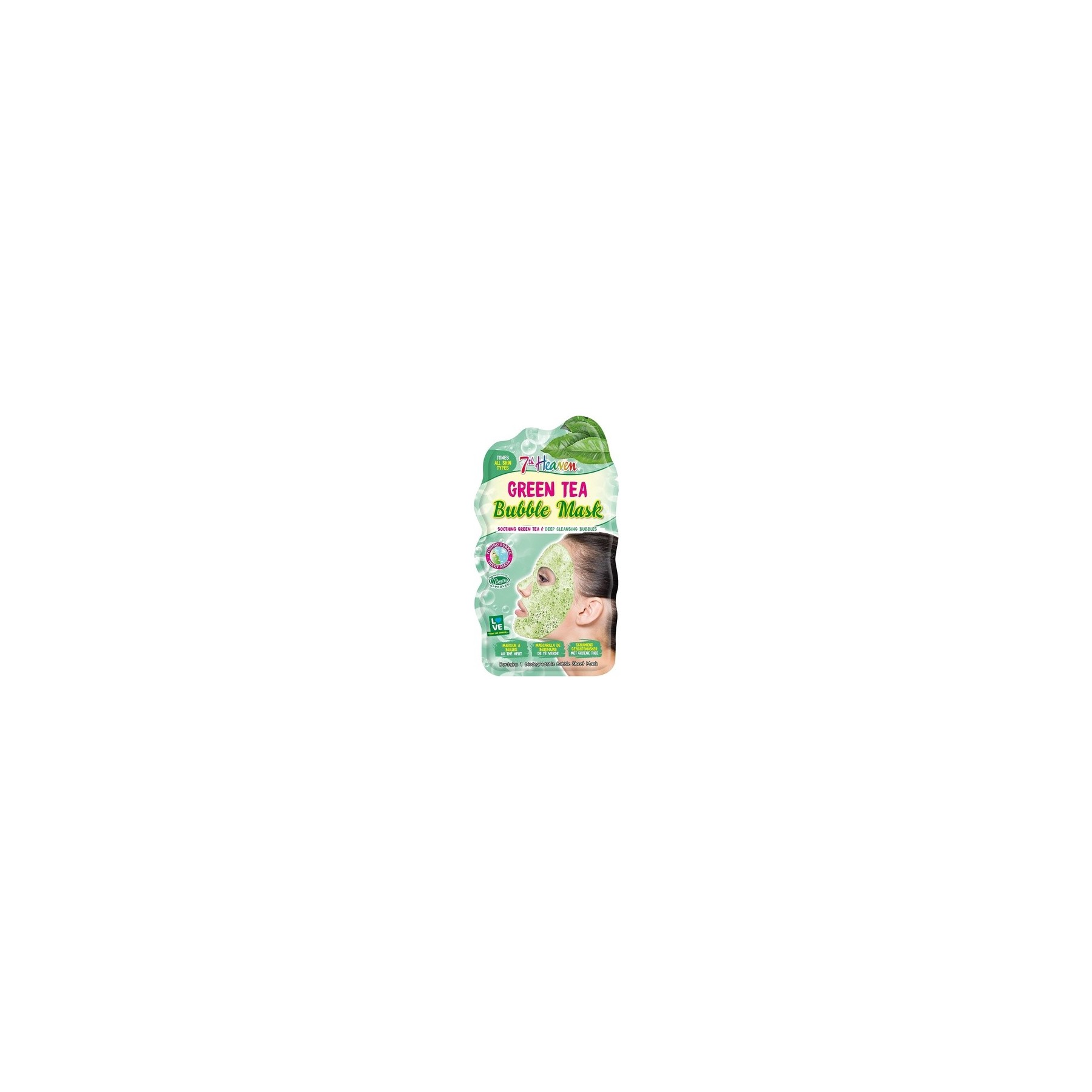 7th Heaven Green Tea Bubble Face Mask to Hydrate and Soothe Skin and Help Target Blemishes