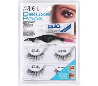 ARDELL Deluxe Pack Real Hair Eyelashes with Duo Eyelash Glue and Easy Applicator for Attaching False Eyelashes 2.5g