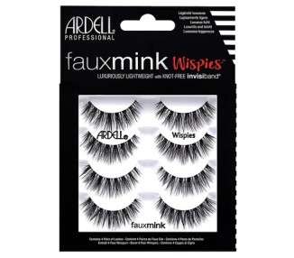 ARDELL Faux Mink Wispies Synthetic Vegan Eyelashes Black - Pack of 4