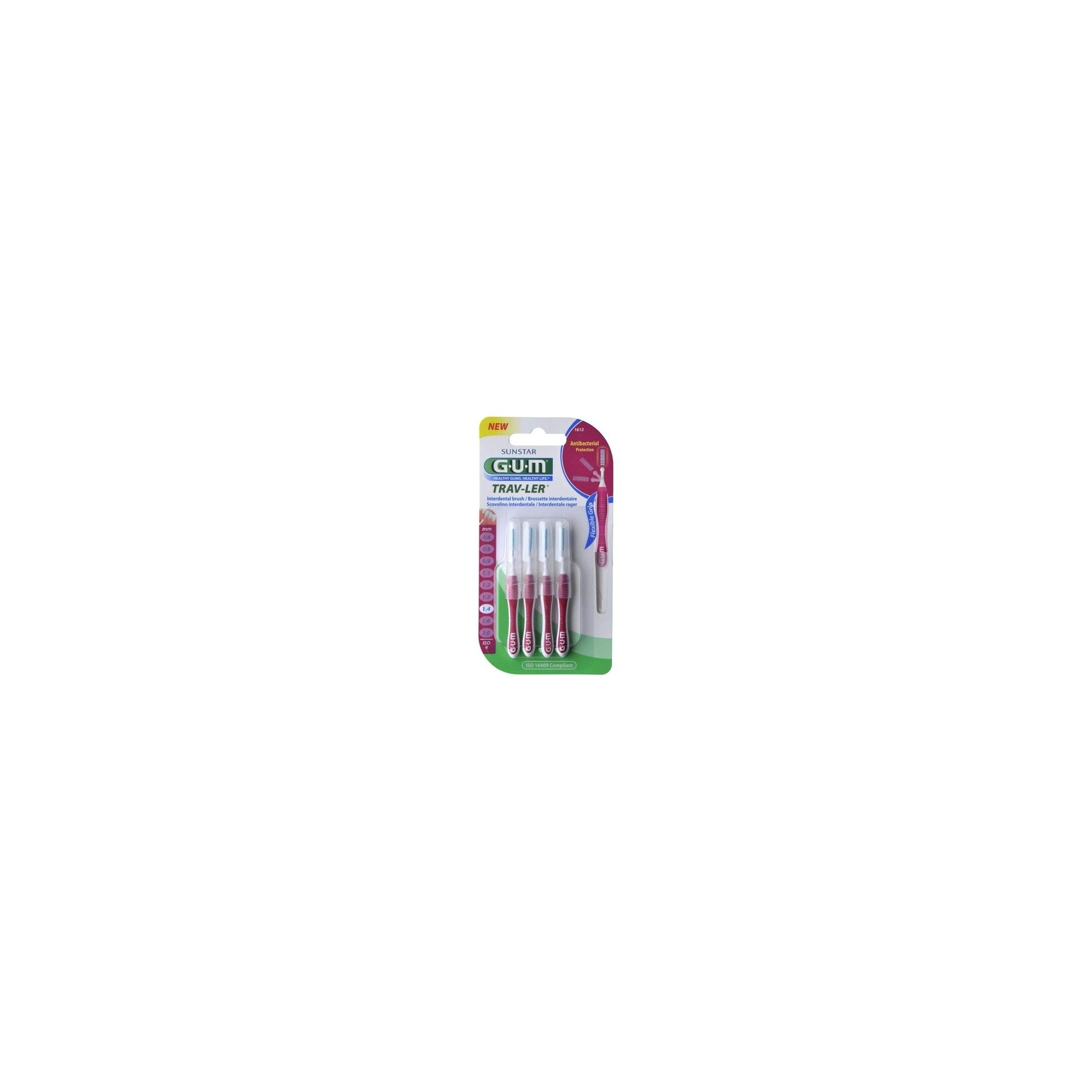 GUM Proxabrush Trav-ler 4 Interdental Brushes 1.4mm