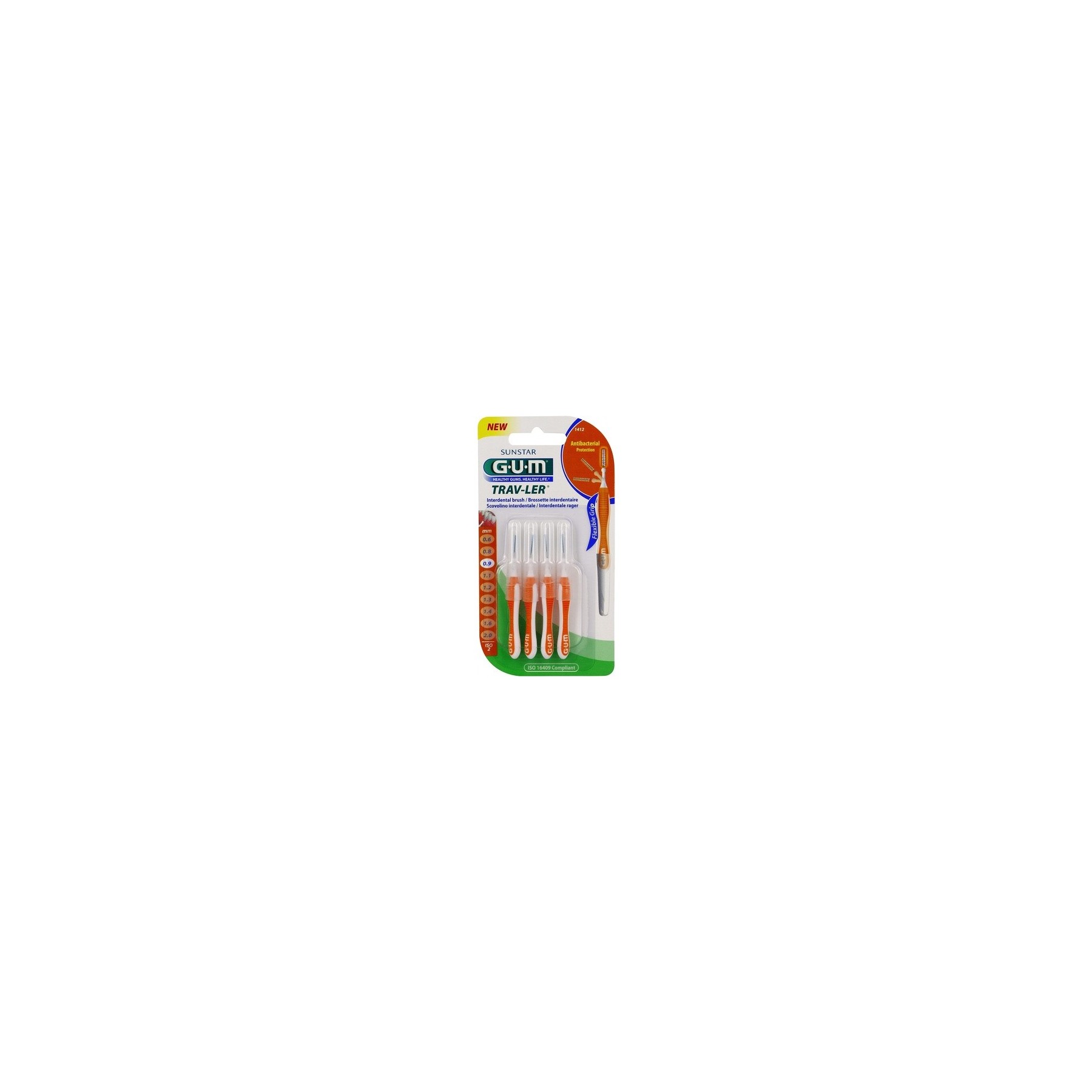 GUM Trav-ler Interdental Brushes 1412 0.9mm