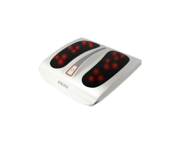HoMedics Shiatsu Foot Massager with Heat Deep Kneading Deluxe Heated Foot Massager 6 Rotating Massaging Nodes 18 Massage Heads Portable Mains Powered with Easy Toe Touch Control White