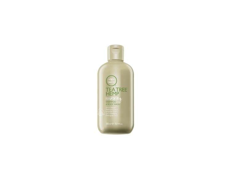 Tea Tree Hemp Restoring Shampoo & Body Wash 2-in-1 Cleanser for All Hair Types 10.14 Fl Oz