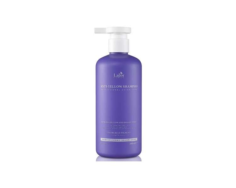 LA'DOR Anti-Yellow Shampoo 300ml with Dark Purple Pigment for Neutralizing Yellow Dye in Bleached and Dyed Hair - Moisturizing and Repairing Damaged Hair