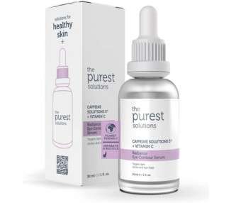 The Purest Solutions Radiance Eye Contour Serum Caffeine Solutions 5% + Vitamin C 30ml - Vegan and Cruelty Free