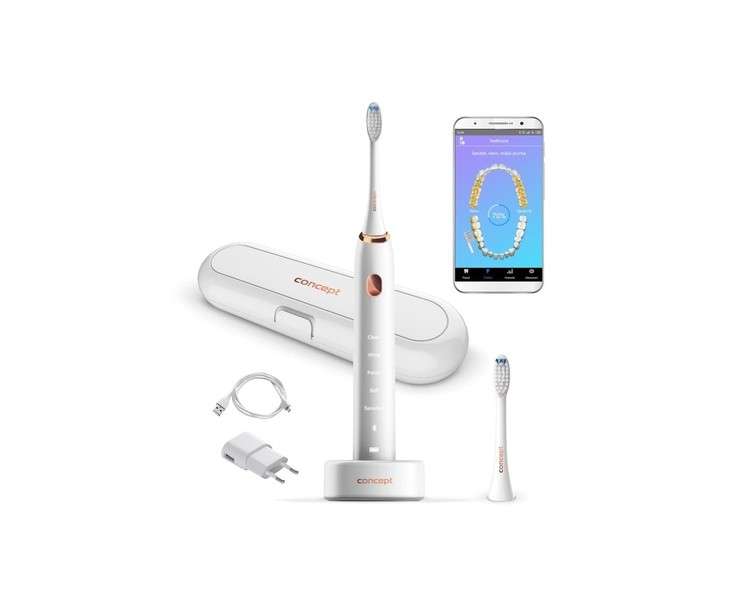 Concept ZK5000 Sonic Toothbrush with Perfect Smile Application and Charging Travel Case, White