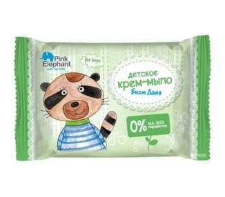 Elfa Pharm Cream Soap for Kids Raccoon Danny 0% SLS SLES Pink Elephant 90g