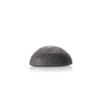Konjac Face Sponge with Active Bamboo Ash for Cleansing Pores and Absorbing Oil - Ideal for Oily and Acne-Prone Skin