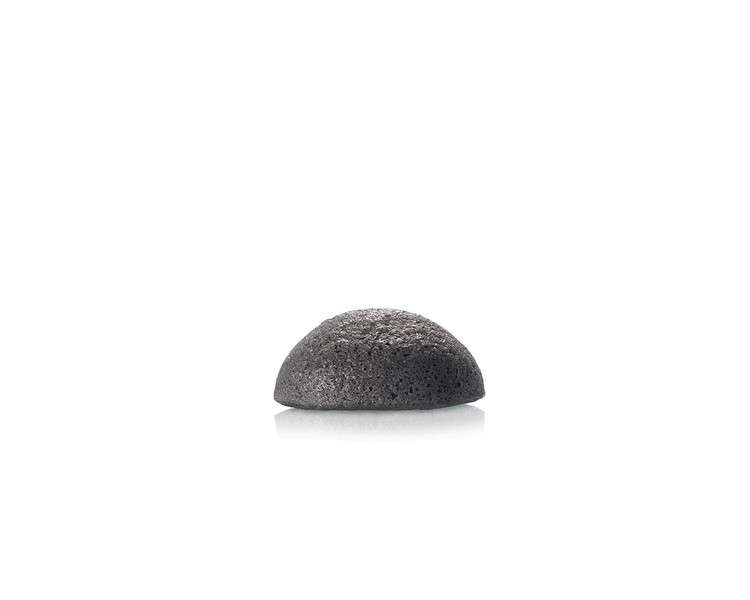Konjac Face Sponge with Active Bamboo Ash for Cleansing Pores and Absorbing Oil - Ideal for Oily and Acne-Prone Skin