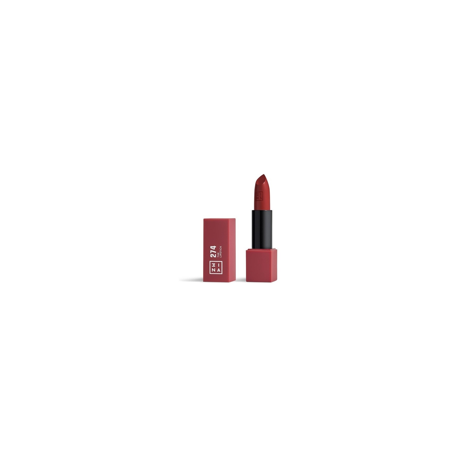 3INA MAKEUP The Lipstick 274 Burgundy with Vitamin E and Shea Butter - Long Lasting Matte Lip Colour - Vegan and Cruelty Free