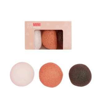 3ina Makeup Mini Konjac Sponges Three Different Colors Cleanse and Revitalize