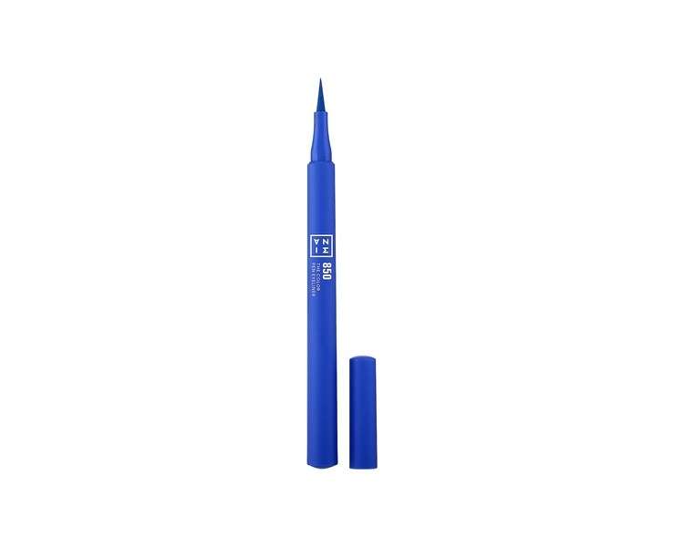 3INA MAKEUP The Color Pen Eyeliner 850 Blue Liquid 10h Longwear Smudge-proof Formula for Sensitive Eyes Vegan Cruelty Free