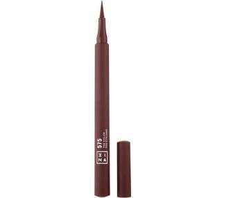 3INA MAKEUP The Color Pen Eyeliner 575 Brown Liquid 10h Longwear Smudge-proof Formula for Sensitive Eyes Vegan Cruelty Free