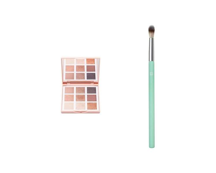 3INA MAKEUP The Bloom Eyeshadow Palette and The Blender Brush - Matte & Shimmer Nude Natural Shadow - Eye Look Makeup Set
