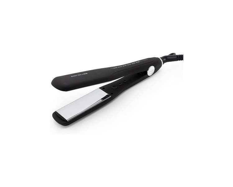 Corioliss Professional Titanium Wide Flat Iron Hair Straightener with Adjustable Temperature Black Soft Touch
