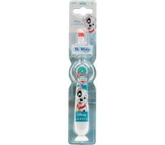 Mr. White 101 Dalmatians Kids Battery-Powered Flashing Toothbrush with 2 Minute Timer and Soft Bristles - Suitable for 3+ Years