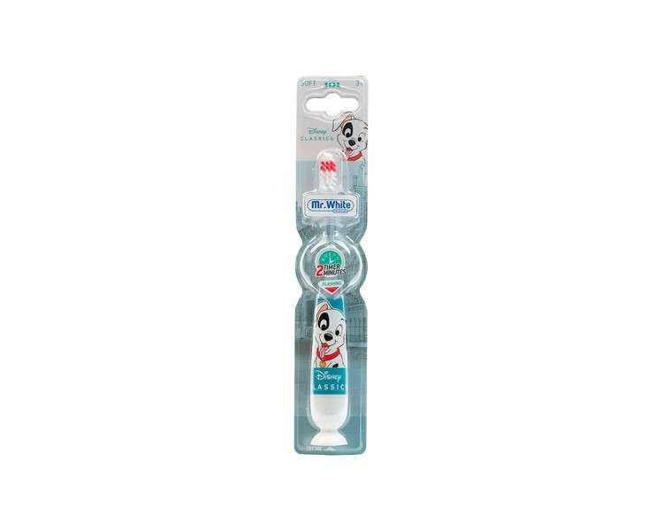 Mr. White 101 Dalmatians Kids Battery-Powered Flashing Toothbrush with 2 Minute Timer and Soft Bristles - Suitable for 3+ Years
