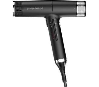 GA.MA Italy Professional Perfect IQ2 Hairdryer with Sophisticated Technologies for Hair Well-Being and Shine 2000W Power Black