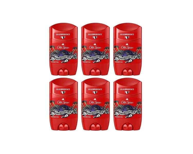 Old Spice Night Panther Deodorant Solid Stick for Men 50ml - Pack of 6
