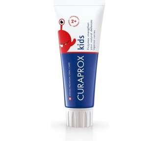 Curaprox Kids Strawberry Toothpaste for Children 2-6 Years Old 950ppm Fluoride RDA 40 Red 60ml