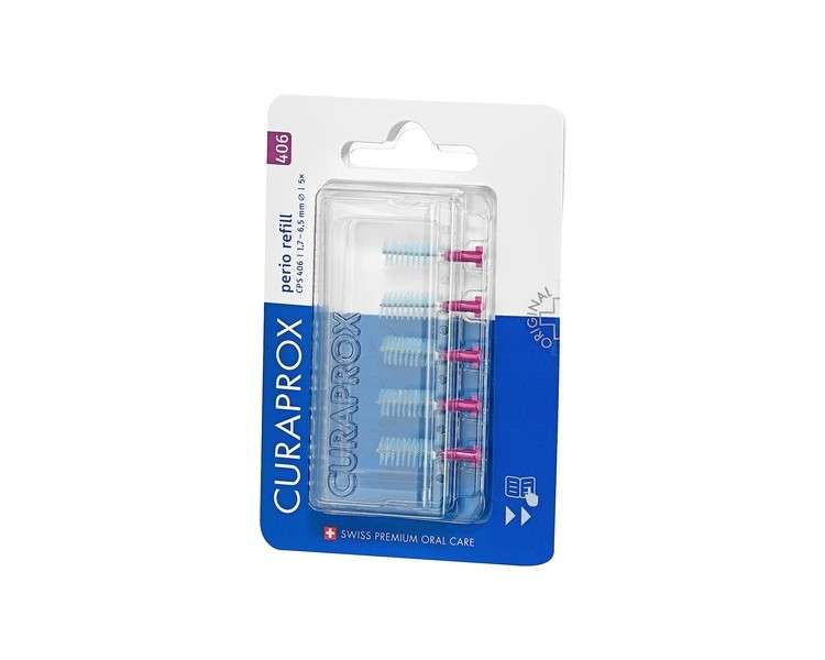 Curaprox Interdental Brushes CPS 406 Perio Refill Pink 1.7mm Diameter 6.5mm Effectiveness