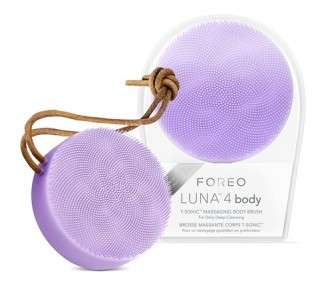FOREO LUNA 4 Body Lavender Massage Body Brush Exfoliating Scrubber 100% Waterproof USB-Rechargeable